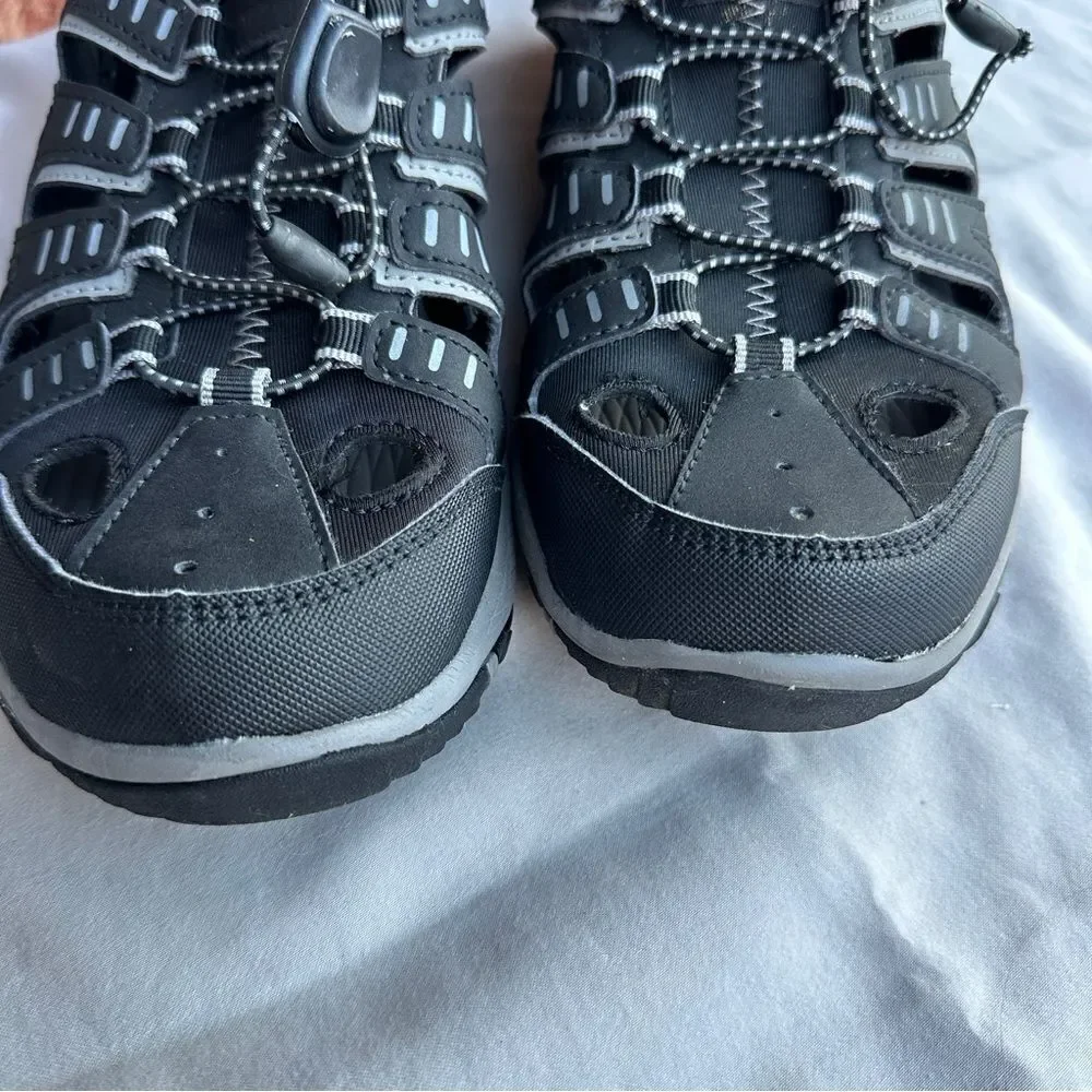 Men's Eddie Bauer Eastport Sandals, BLK 9 M, Bungee Lace Breathable Water Shoes